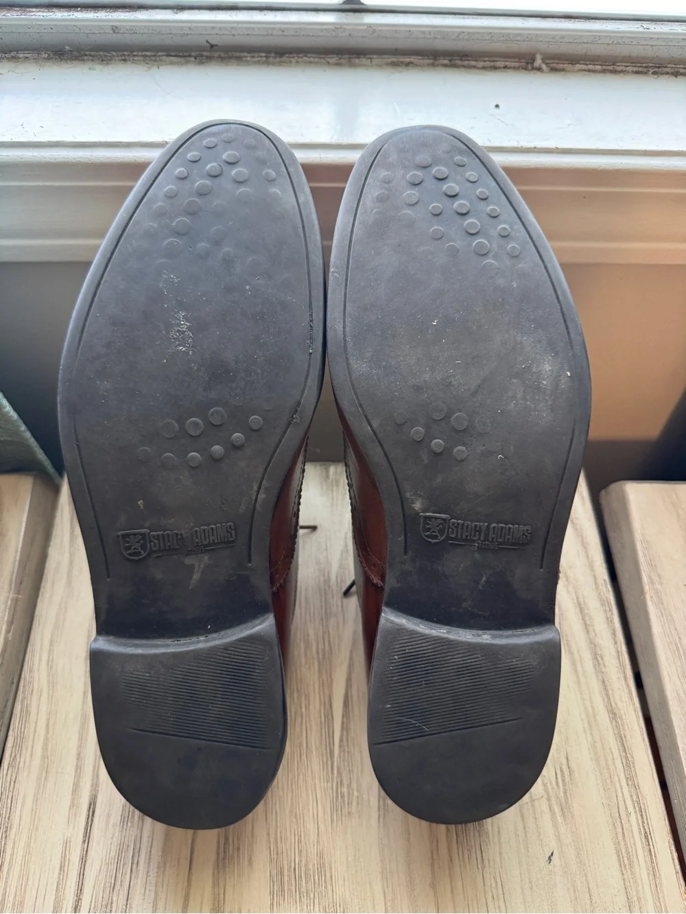 Stacy Adams Men’s Leather Wingtip Oxford Dress Shoes Brown Size 11M